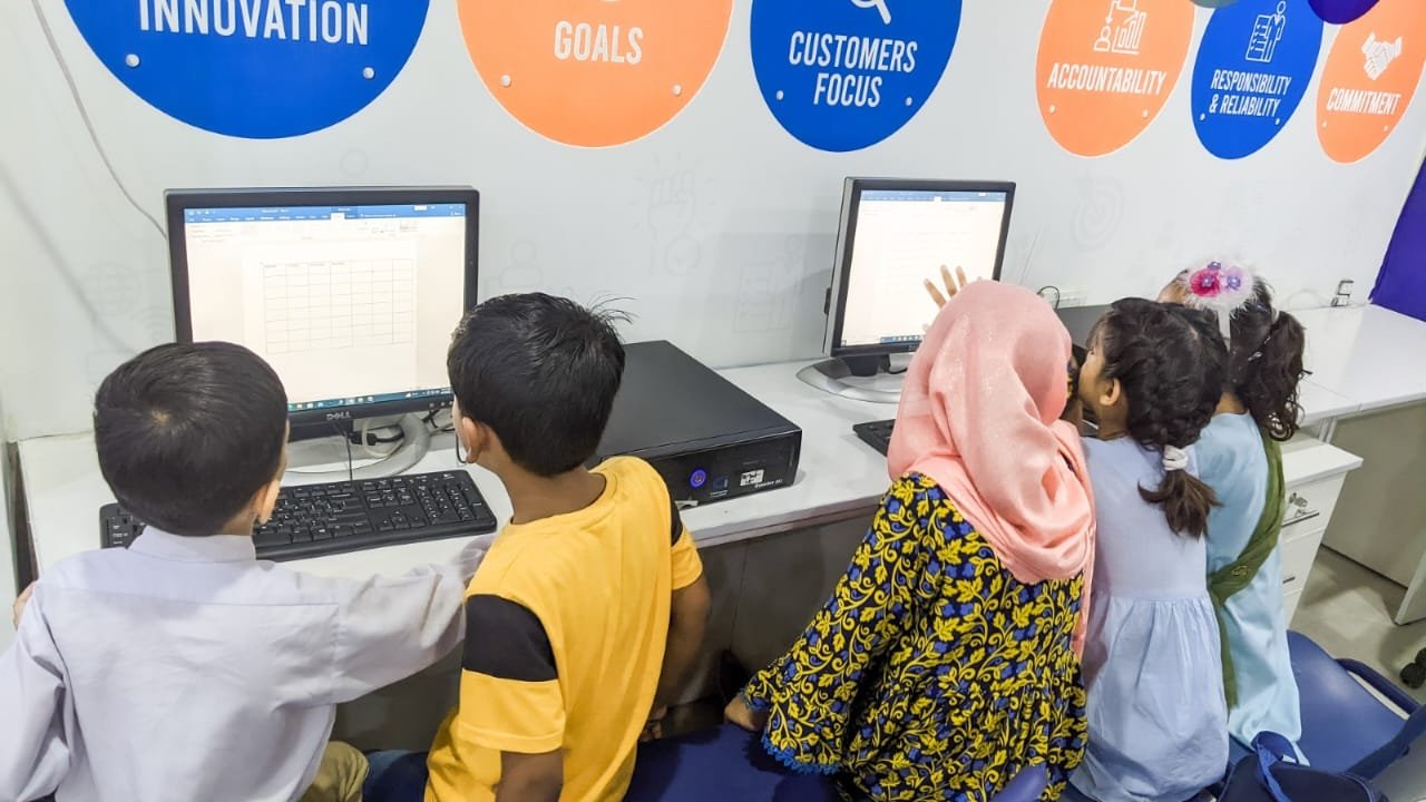 Kids attending programming class at Kids2Coding